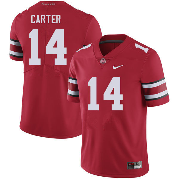Men #14 Ja'Had Carter Ohio State Buckeyes College Football Jerseys Stitched-Red